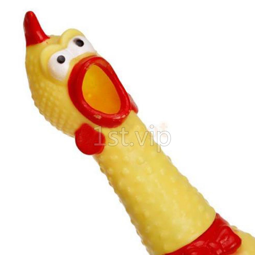 41cm Big Size Screaming Yellow Rubber Chicken Squeaker Chew Pet Dog