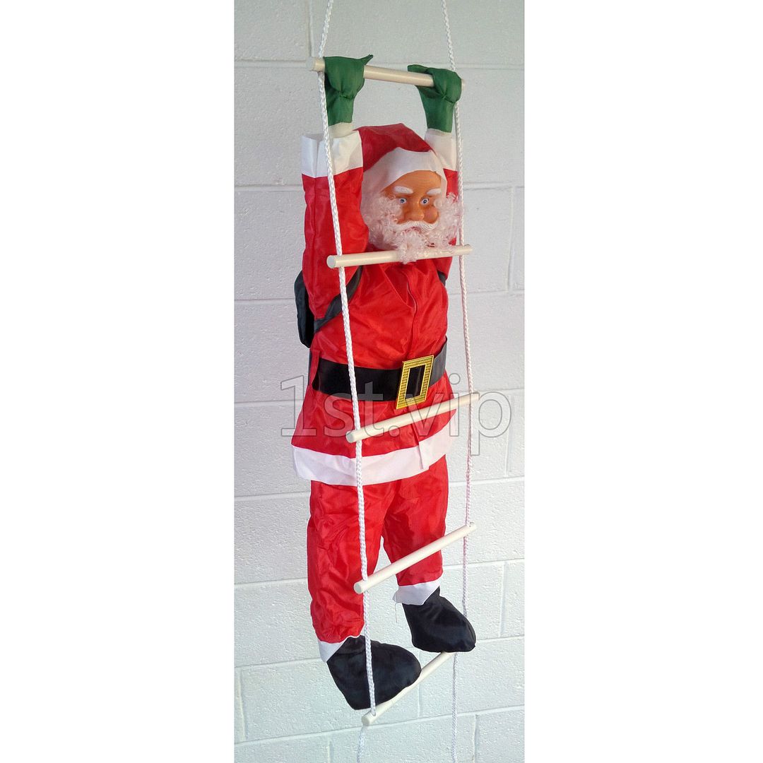 Santa Climbing On Rope Ladder Inoor/Outdoor Waterproof Christmas