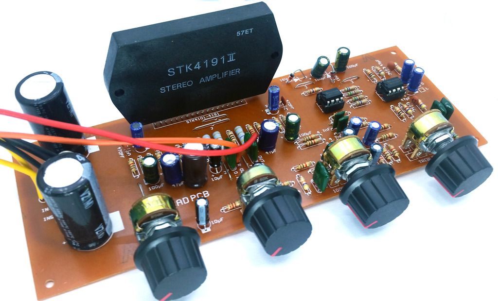 STK 4191 100W Stereo Power Amplifier DIY kit with NE5532 Pre Amp Tone