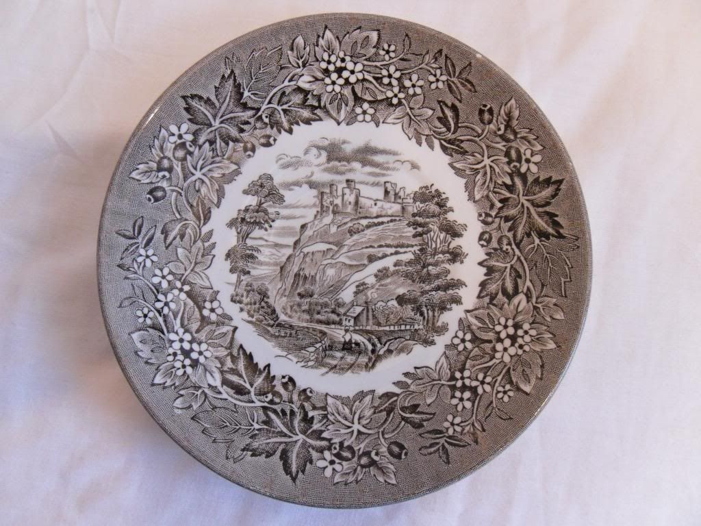 English Ironstone Tableware "Castles" Tea Cup & Saucer Set Brown