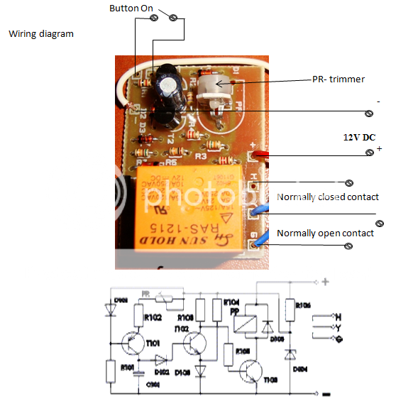 TIMER SWITCH TIME RELAY 1 TO 40 SEC KIT 10A Delay Off Switch 12V WITH