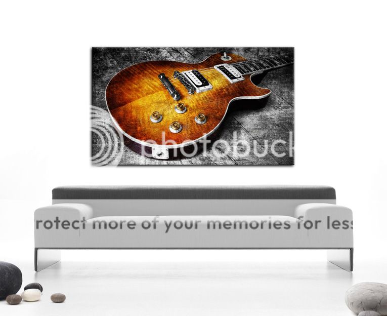 GIBSON LES PAUL SUNBURST,BILD AUF LEINWAND,120cm x 70cm,E GiTaRRe