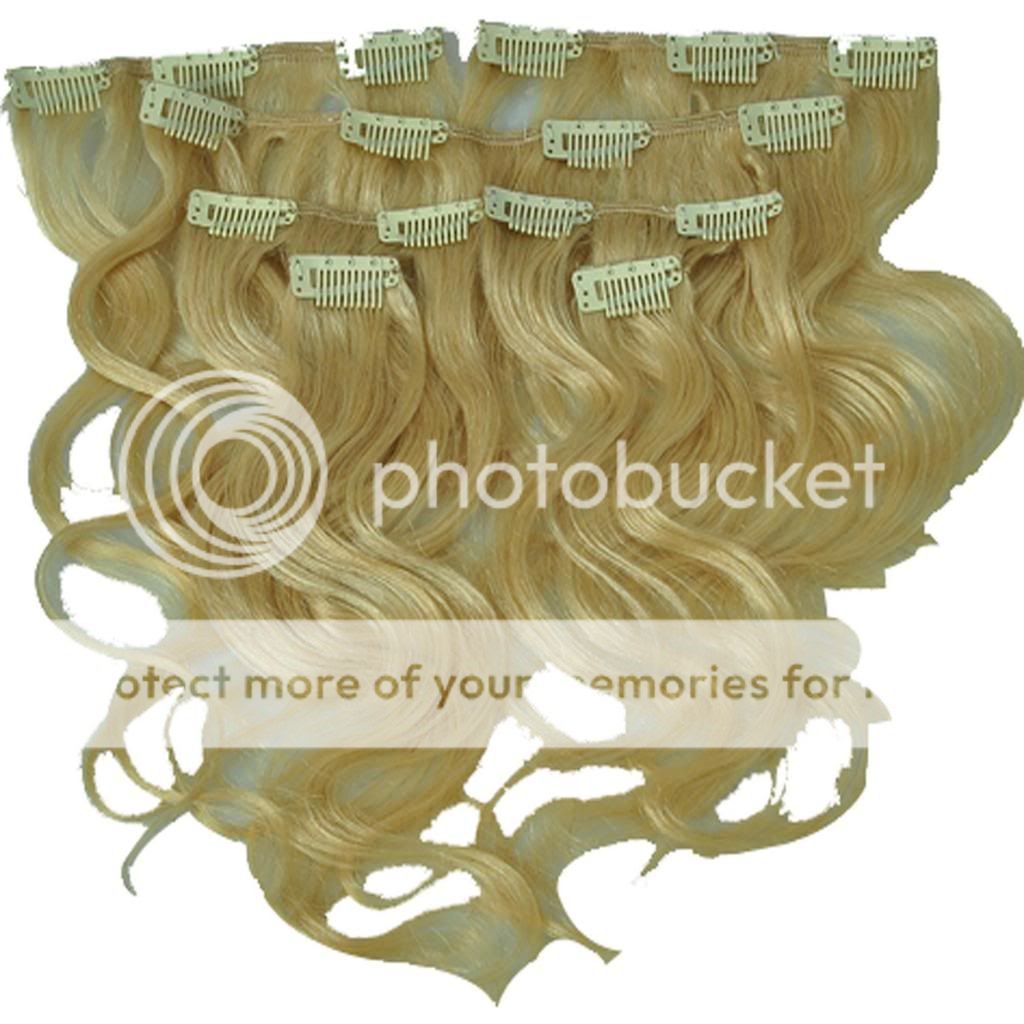 20 100g Real Women Clip in Human Hair Extensions Curly Wavy Salon 