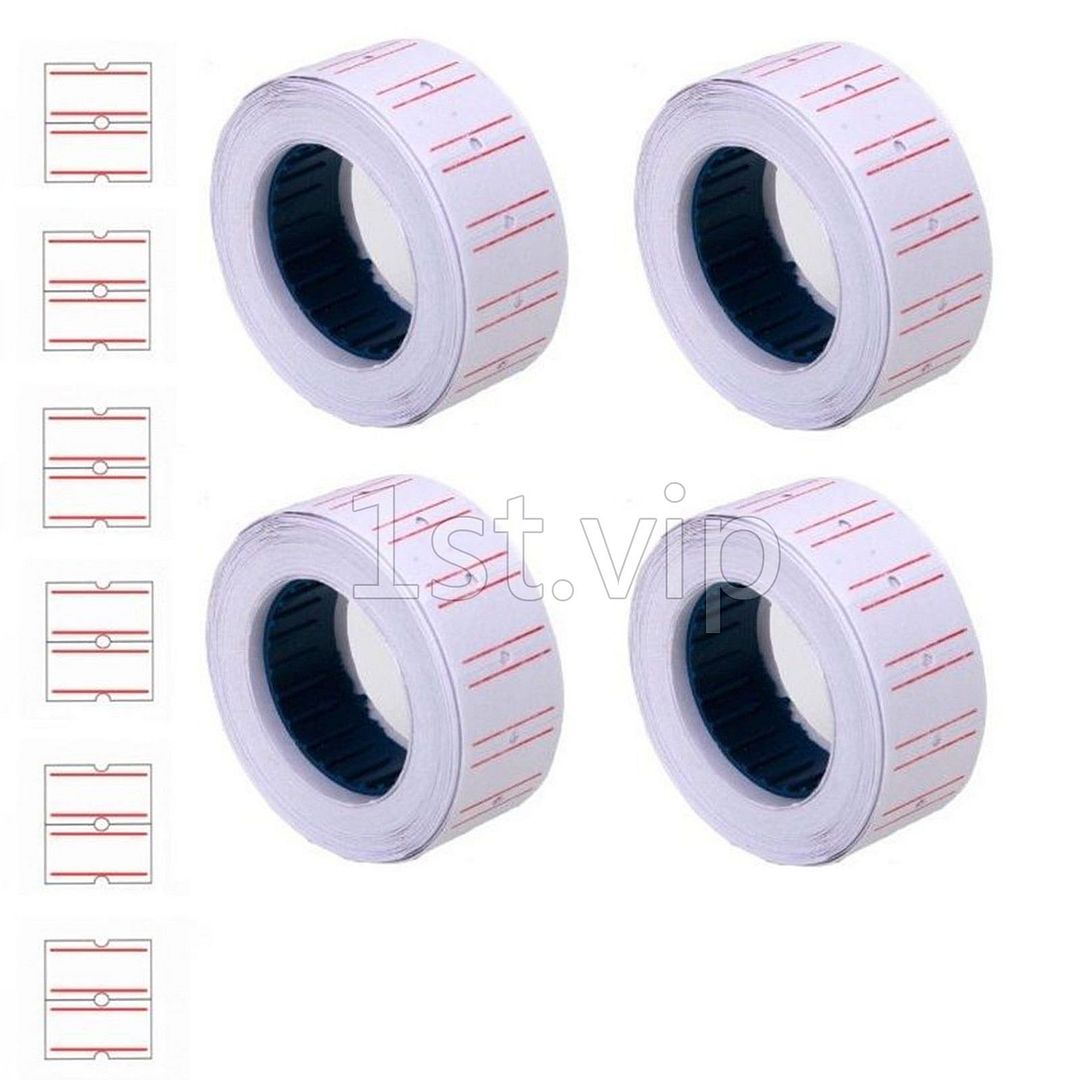 Label Price Tag Rolls for Pricing Gun MX5500 Red /& White Lined Pricing Tags