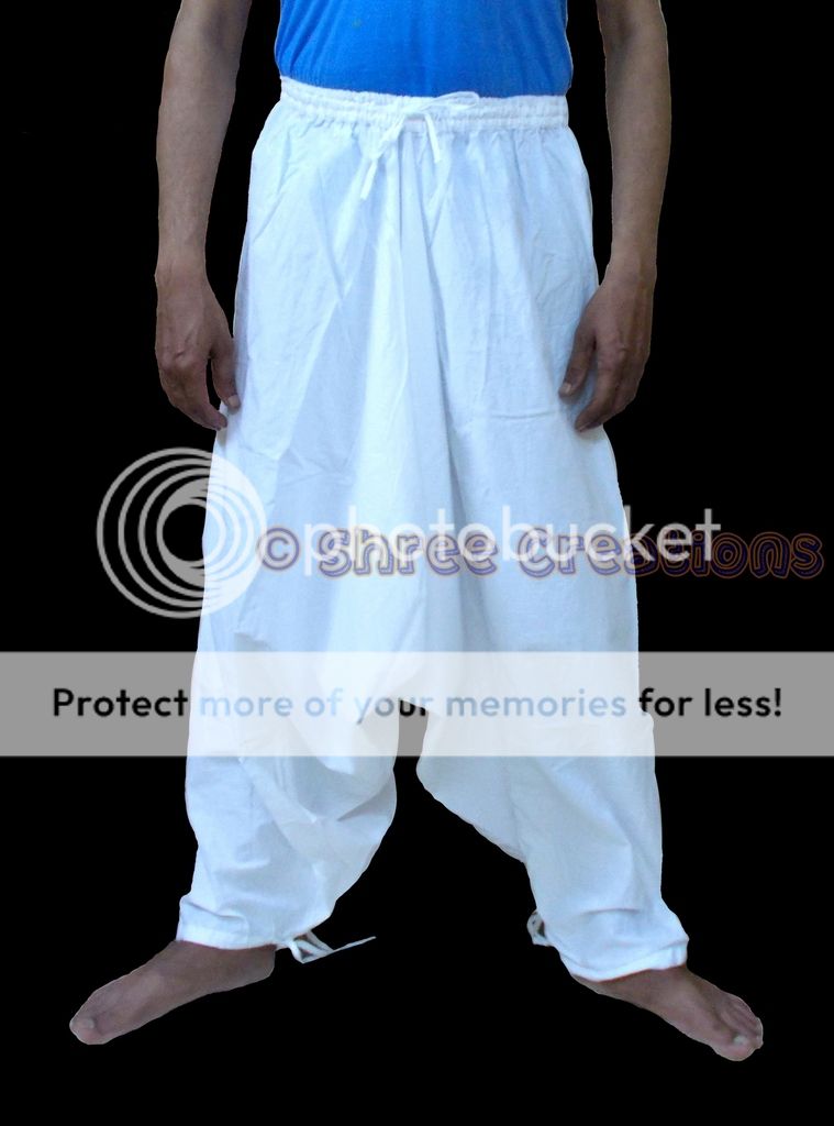 Men Women White Harem Pants Trousers Aladdin Yoga Indian